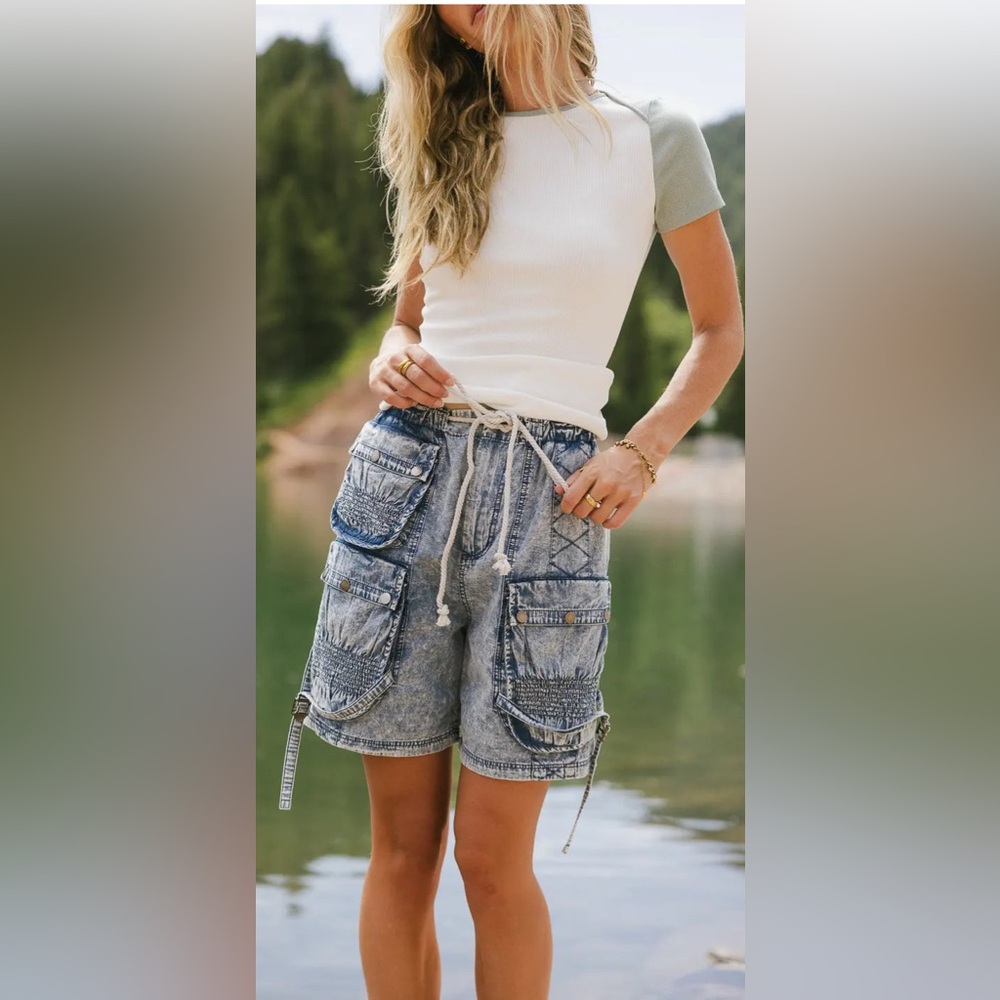Bohme Boston denim utility shorts